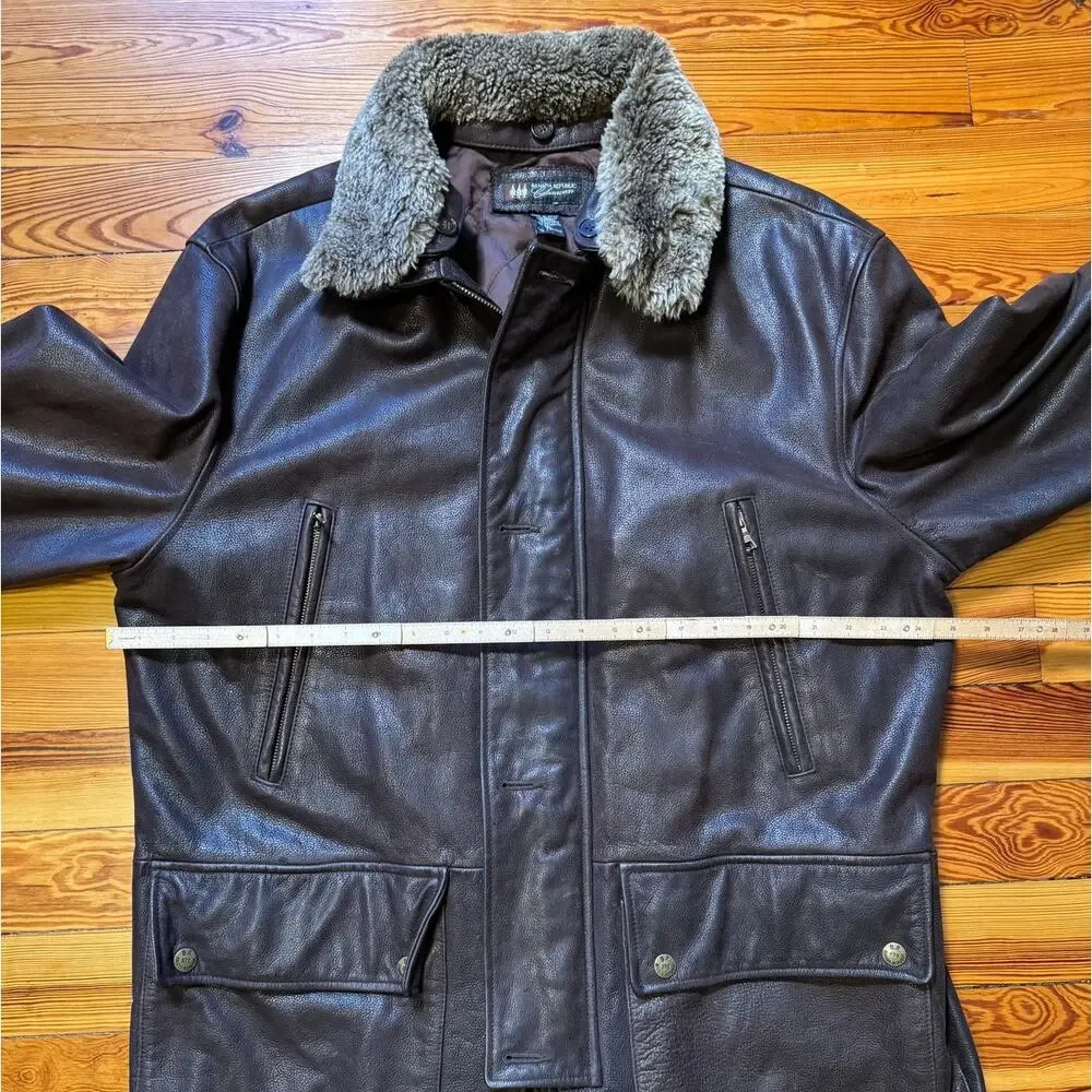 Banana Republic Vintage Leather Jacket w/ Removable Collar